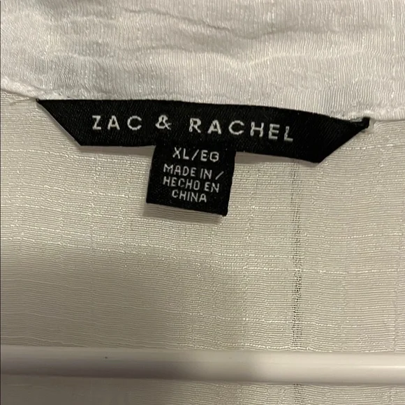 Zac & Rachel Blue and White Pleated Tunic with Mandarin Collar - Picture 3 of 4